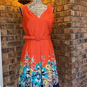 **CLEARANCE** Spense Dress Size 4, Orange Mango Blue Teal Aqua!
